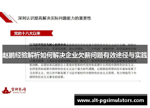 赵鹏经验解析如何解决企业欠薪问题有效途径与实践
